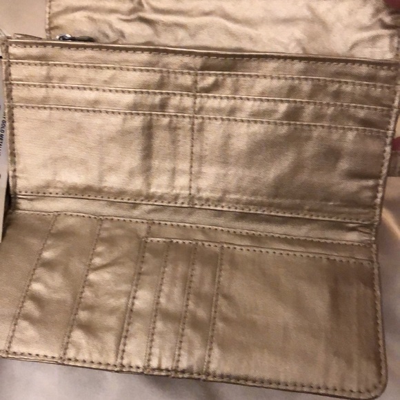 Kipling Rubi Large Wristlet Wallet Color Starry Gold Metallic + Monkey OS NWT - Picture 12 of 16